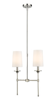 Emily Two Light Linear Chandelier in Polished Nickel (224|30332LPN)