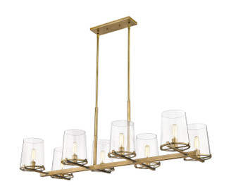 Callista Eight Light Linear Chandelier in Rubbed Brass (224|30328LRB)