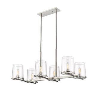 Callista Six Light Linear Chandelier in Polished Nickel (224|30326LPN)