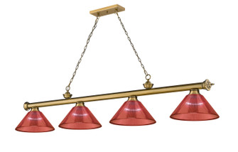 Cordon Four Light Billiard in Rubbed Brass (224|23064RBPRD)