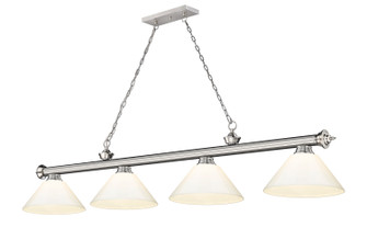 Cordon Four Light Billiard in Brushed Nickel (224|23064BNPWH)