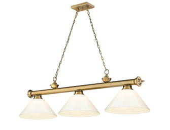 Cordon Three Light Billiard in Rubbed Brass (224|23063RBPWH)