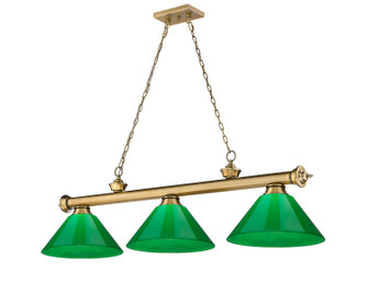 Cordon Three Light Billiard in Rubbed Brass (224|23063RBPGR)