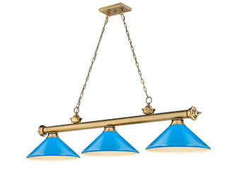 Cordon Three Light Billiard in Rubbed Brass (224|23063RBMEB)