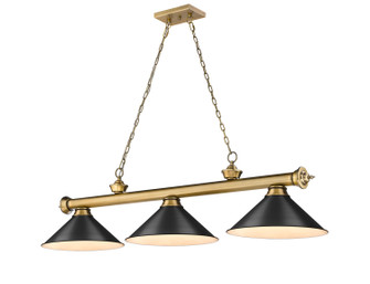 Cordon Three Light Billiard in Rubbed Brass (224|23063RBMB15)