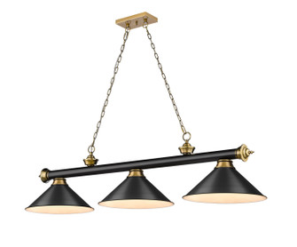 Cordon Three Light Billiard in Matte Black + Rubbed Brass (224|23063MBRBMB15)