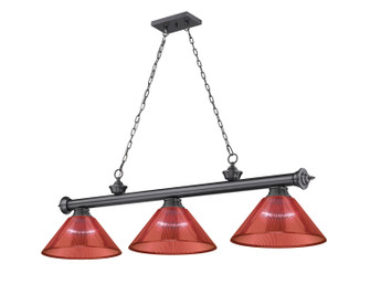 Cordon Three Light Billiard in Bronze Plate (224|23063BPPRD)