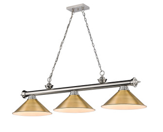 Cordon Three Light Billiard in Brushed Nickel (224|23063BNRB15) Cordon Three Light Billiard in Brushed Nickel (224|23063BNRB15)