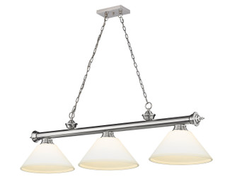 Cordon Three Light Billiard in Brushed Nickel (224|23063BNAMO14) Cordon Three Light Billiard in Brushed Nickel (224|23063BNAMO14)