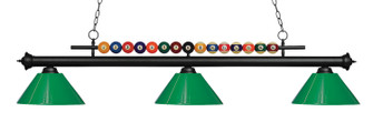 Shark Three Light Billiard in Matte Black (224|170MBPGR)