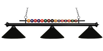 Shark Three Light Billiard in Matte Black (224|170MBMMB)