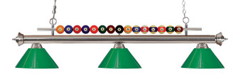 Shark Three Light Billiard in Brushed Nickel (224|170BNPGR)