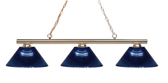 Sharp Shooter Three Light Billiard in Polished Brass (224|1553PBARDB)