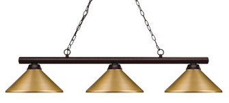 Shooter Three Light Billiard in Bronze (224|1553BRZMSG)