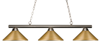 Sharp Shooter Three Light Billiard in Brushed Nickel (224|1553BNMSG)