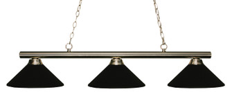 Sharp Shooter Three Light Billiard in Brushed Nickel (224|1553BNMMB)