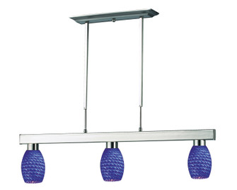 Players Three Light Billiard in Brushed Nickel (224|152BN131BLUE)