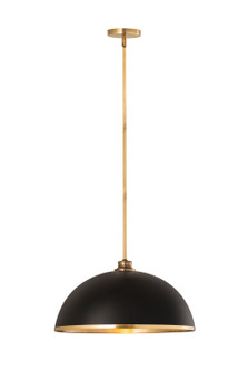Landry One Light Pendant in Matte Black + Rubbed Brass (224|1004P20MBRB)