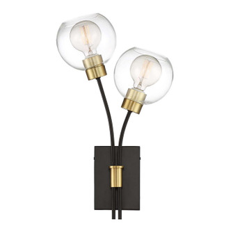 Pierre Two Light Wall Sconce in Polished Brass (360|WS700292PBMBK)