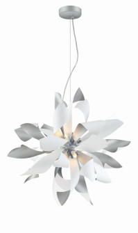 Bloom Six Light Pendant in Silver w/Matte White (360|P300856SMW)