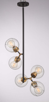 Pierre Five Light Pendant in Polished Brass (360|P300765PBMBK)