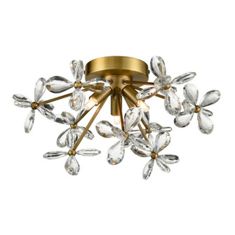 Adelle Three Light Flush Mount in Aged Brass (360|FM600533AGB)
