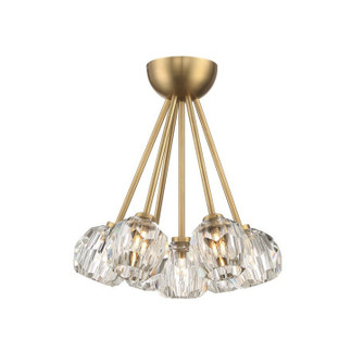 Parisian Seven Light Flush Mount in Aged Brass (360|FM600497AGB)