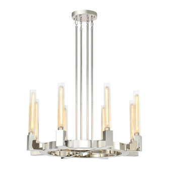 Placid Eight Light Chandelier in Polished Nickel (360|CD103608PN)