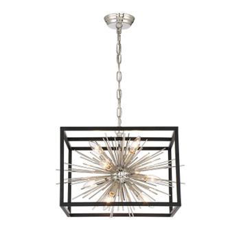Burst Ten Light Chandelier in Polished Nickel (360|CD1022210PNMBK)