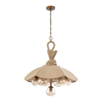 DuJour Seven Light Chandelier in Antique Brass (360|CD101957AB)