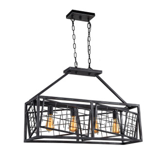 Plexus Four Light Chandelier in Rustic Iron (360|CD101944RI)
