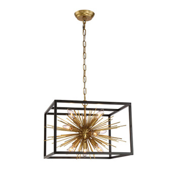 Burst Ten Light Chandelier in Aged Brass (360|CD1017210AGBMBK)