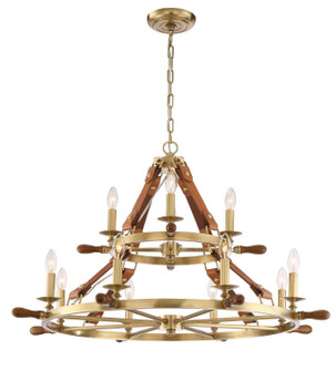 Carlisle 12 Light Chandelier in Aged Brass (360|CD1016212AGB)