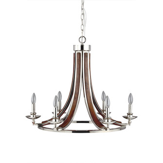 Solstice Six Light Chandelier in Polished Nickel (360|CD100746PNPW)