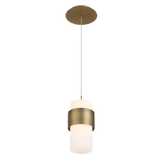 Banded LED Pendant in Aged Brass (34|PD68909AB)