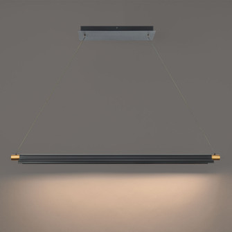 Pavilion LED Pendant in Black/Aged Brass (34|PD65244BKAB)