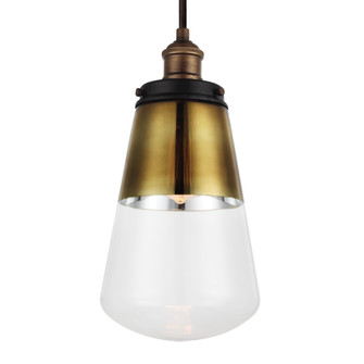 Waveform One Light Pendant in Painted Aged Brass / Dark Weathered Zinc (454|P1372PAGBDWZ)