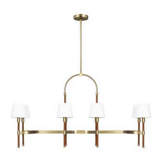 Katie Eight Light Chandelier in Time Worn Brass (454|LC1028TWB)