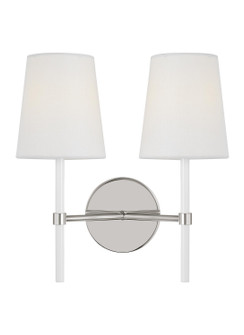 Monroe Two Light Wall Sconce in Polished Nickel (454|KSW1102PNGW)