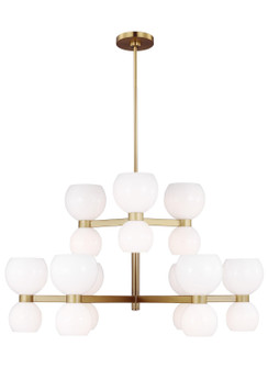 Londyn 18 Light Chandelier in Burnished Brass with Milk White Glass (454|KSC10018BBSMG)