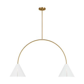 Cambre LED Linear Chandelier in Matte White and Burnished Brass (454|KC1102MWTBBSL1)