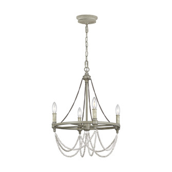 Beverly Four Light Chandelier in French Washed Oak / Distressed White Wood (454|F33314FWODWW)