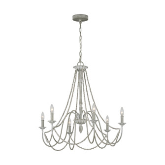 Maryville Six Light Chandelier in Washed Grey (454|F32406WGR)