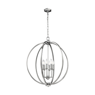 Corinne Six Light Pendant in Polished Nickel (454|F30616PN)