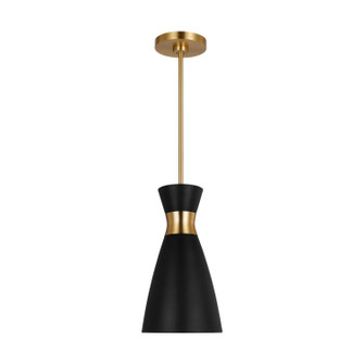 Heath One Light Pendant in Midnight Black and Burnished Brass (454|EP1221MBKBBS)