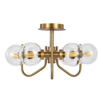 Verne Six Light Semi-Flush Mount in Burnished Brass (454|EF1036BBS)