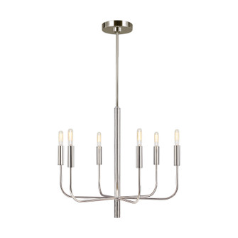 Brianna Six Light Chandelier in Polished Nickel (454|EC1006PN)