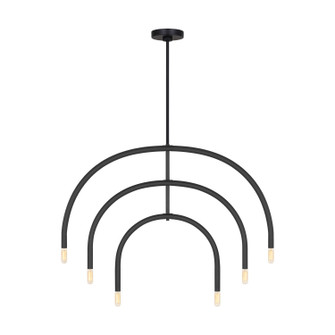 Hadden Six Light Chandelier in Midnight Black (454|DJC1126MBK)