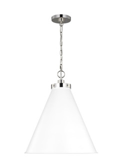 Wellfleet One Light Pendant in Matte White and Polished Nickel (454|CP1281MWTPN)