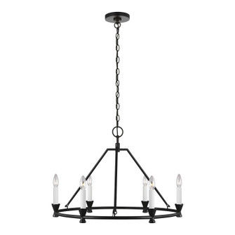 Keystone Six Light Chandelier in Aged Iron (454|CC1196AI)